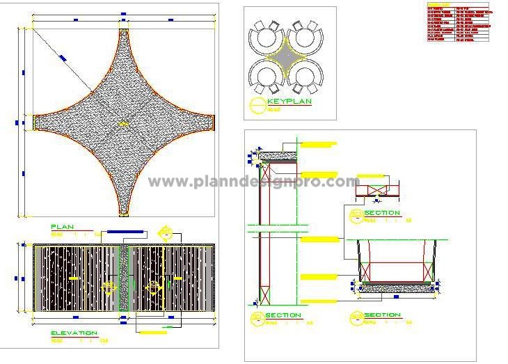 Central Group Seating CAD Block- Veneer Finish & Stone Top